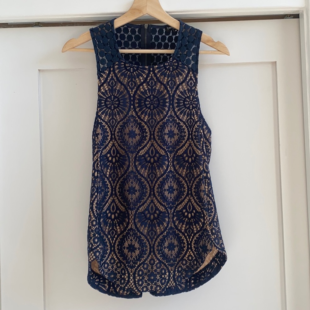 David Lerner Navy Racerback shirt - Med